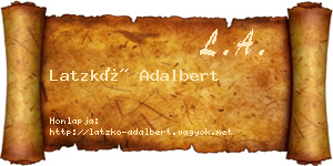 Latzkó Adalbert névjegykártya