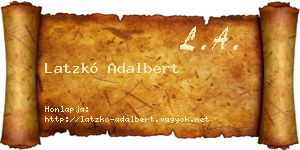 Latzkó Adalbert névjegykártya